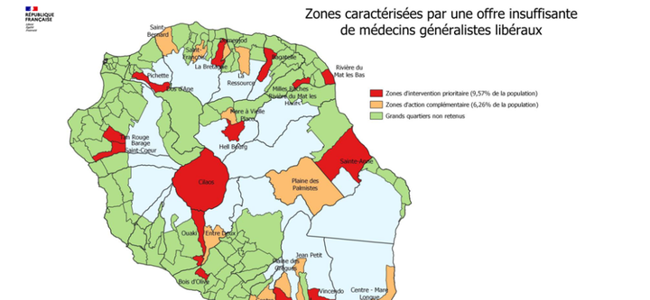 les zones prioritaires La Réunion 248ARS2022